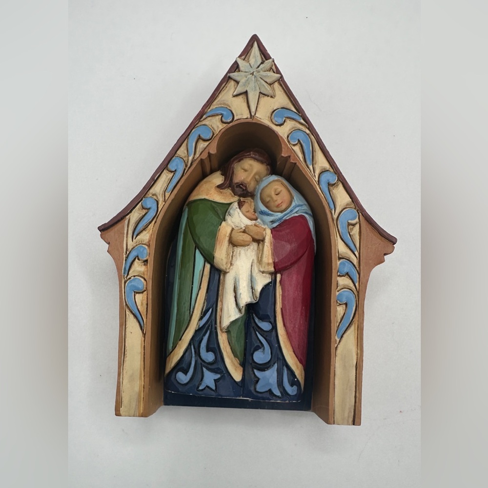 Jim Shore Holy Family with Crèche, mini Nativity, Mary Joseph Jesus